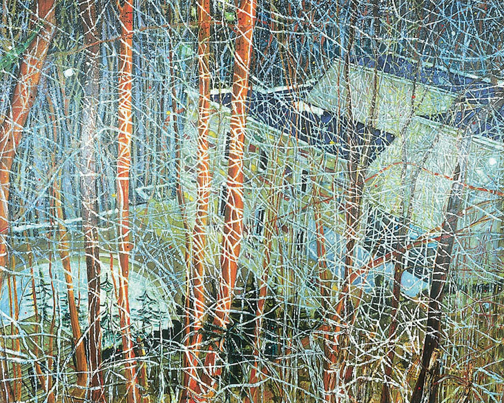 The ARchitects home in the ravine huile sur toile de Peter Doig