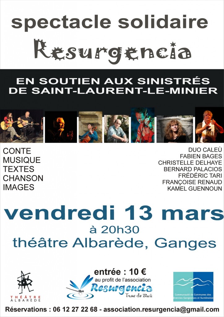 spectacle solidaire RESURGENCIA 13 mars 2015